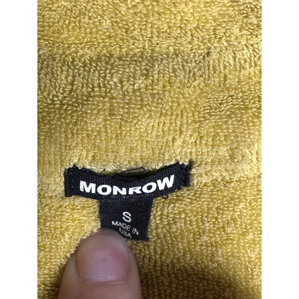 Monrow Terry Cloth Romper Mustard Yellow Collared Drawstring Size S Revolve - Picture 2 of 3